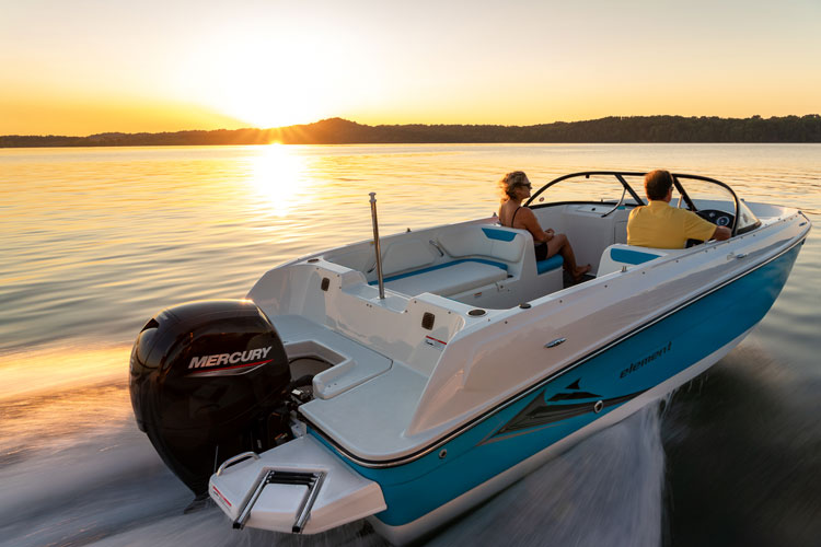 outboard engine on a boat