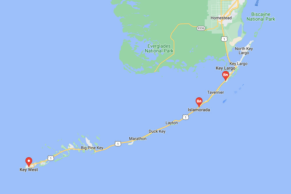 Top Spot Lower Keys Area Map