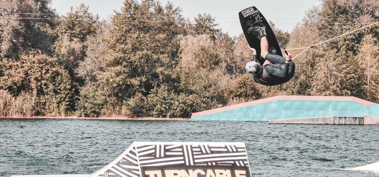 wakeboarding at a cable park